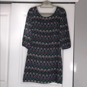 PRICE⬇️ Teal & Peacock Design Shift Dress